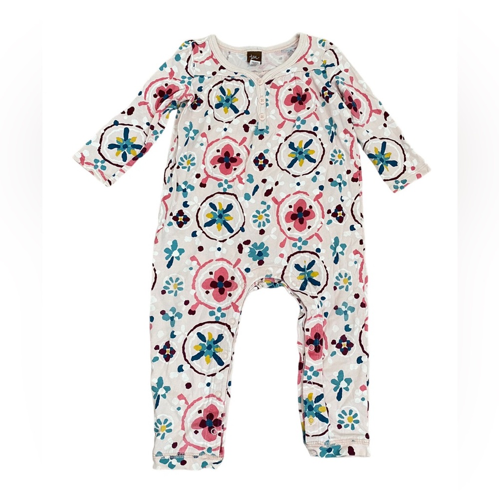 tea long sleeve romper 0-3 mos